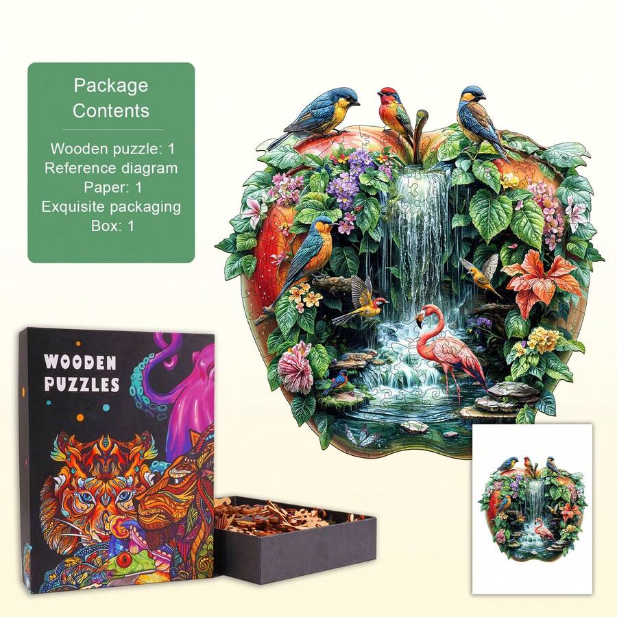 1pc Wooden Jigsaw Puzzle, Asymmetrical Animal Shaped Wooden Puzzle Toy, Unique Party Game Gift, Decorative Art Puzzle, Tabletop Magic Puzzle, Creative Children's Educational Puzzle, Holiday Gift, Adult Wooden Puzzle, Christmas Gift, Back To School Gift, Birthday Gift (2D Puzzle)