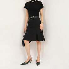 Women's Pointed Toe Slingback Heels Metal Buckle Ankle Strap Kitten Low Heel Pumps 2 Inch Stylish Retro Women Shoes-20256688 - 鱷魚綠 - 查看 5