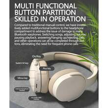 Bluetooth Headphones Over Ear Wireless Headset, UHD Stereo Deep Bass Foldable Headphone For Home Office Cell Phones Call Music Game Earphones, Comfort Adjustable Headband Over-The-Ear Wireless Earphones - 黑色 - 查看 4