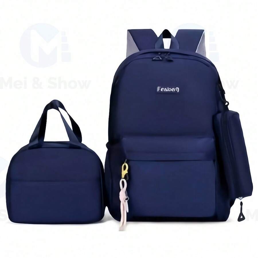 Kit 3 Backpack For Women's School Backpack: Large Capacity Multifunctional Backpack Series-0001 - 藍色 - 查看 1