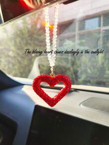 Colgante de coche - Precioso colgante decorativo de espejo retrovisor de coche con cristales brillantes - Accesorios colgantes lindos para coche - La cadena de cristal se puede usar para el espejo retrovisor, el salpicadero o la puerta del coche - Regalo de coche para niñas, brillantes rhinestones, decoración interior juguetona, decoración de alta calidad