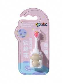 1 szt. szczoteczka do zębów dla dzieci z miękkim włosiem i kreskówkową, uroczą wydrą, szczoteczka do zębów dla niemowląt 0-3 lat, szczoteczka do zębów dla dzieci 3-6 lat, szczoteczka do zębów dostosowana do wieku, dokładne czyszczenie i usuwanie plam, szczoteczka do nauki szczoteczki dla niemowląt