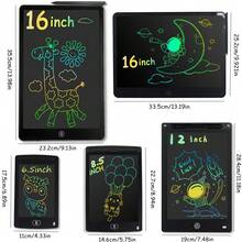 RSP 1pc 16/12/8.5/6.5 Inch LCD Color Drawing Tablet, Writing Pad, With Stylus, Montessori Educational Tool, Erasable Board, Birthday, Christmas, Halloween, Easter Gift