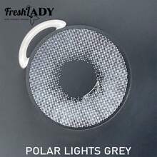 FRESH LADY Freshlady 镜片，适合在校学生，处方极光灰色彩色隐形眼镜，1 年一次性，万圣节服装角色扮演 - 淺灰色 - 查看 11