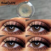 FRESH LADY Freshlady Aesthetic Eye Look Back To School Pupilentes One Tone Caramel Colored Contact Lenses 1 Year Disposable Halloween Costume Cosplay - Apricot - View 10