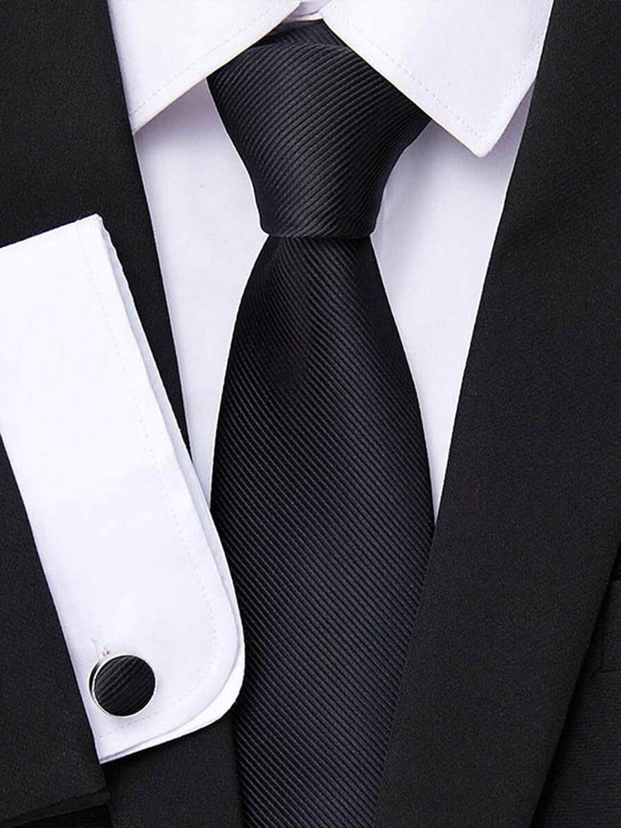 1pc Blue & Black Formal Necktie, Slouchy Man Tie, Suitable For Weddings, Parties, Business Occasions