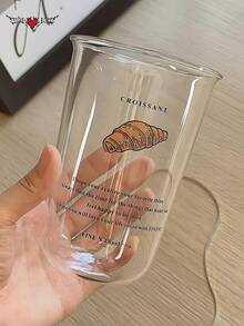 优雅的创意牛角面包图案玻璃杯，耐热饮料杯，冰咖啡杯，冰抹茶咖啡杯，果汁杯，牛奶杯 - 送给朋友的最佳礼物选择！ - 彩色 - 查看 13