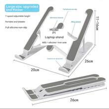 1pc New Ergonomic Aluminum Laptop Stand, Desktop Riser With Cooling, Foldable Height Adjustable Portable Support, Essential For Office, Gaming, Library, Writing Papers, Suitable For Students, Office Workers, Gamers, Researchers, Applicable In Office, Library, Study, Bedroom, Business Trip