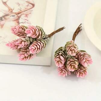 1 Bunch Pink & Green Artificial Pineapple Grass - Ideal For Christmas Trees, Home Decor, Wedding Bouquets & Wreaths, Holiday Table Centerpieces Christmas Decorations Room Decor