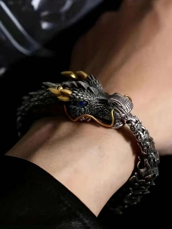 1 Piece The Stylish Dragon Shaped Bracelet Is Suitable For Daily Wear, Vacation Dates, And Other Occasions, And Is Also A Surprising And Exquisite Small Gift.
