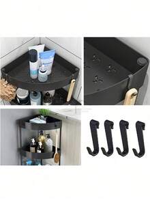 Estante Esquinero Triangular con Ruedas – Disponible en 2, 3 y 4 Niveles, Solo Modelos de 3 y 4 Pisos con Ruedas Móviles, Ideal para Esquinas y Espacios Reducidos – Organizador Multifuncional de Almacenamiento Inteligente