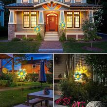 Solar Lights Outdoor Garden Decor, Blue Metal Sun Crackle Glass Globe Stake Waterproof 30LED Decorations Unique Gifts For Women,Mom,Outside, Patio,Lawn,Yard,Pathway-734997 - 陽光 - 查看 7