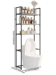 1pc Freestanding Laundry Rack, 2-3 Tier Minimalist Bathroom Toilet Storage Rack, Easy Assembly, Space Saving, Bathroom Decor Accessory - Multicolor - View 5