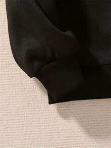 God Is Always Good Graphic Print Women's Sweatshirt, Crew Neck Casual Sweatshirt, Winter And Autumn, Women's Clothing - màu đen - Xem 4