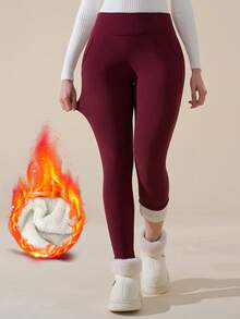 Single Piece Packaging  Tropical    Basics    Tights  Winter - Màu Đỏ Sâu - Xem 2