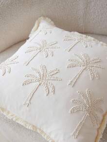 1 件米色刺绣椰子树装饰抱枕套，适合室内装饰，四季皆宜，不含枕芯 - 米色 - 查看 5