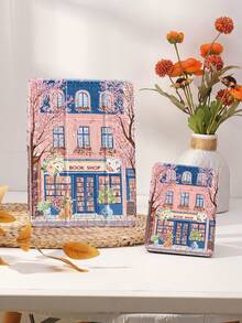 Kingsung 粉色樱花书店图案平板电脑保护套，兼容 iPad 9.7/10.2/10.5/10.9/12.9/Pro 11（第十代）、Galaxy Tab S6 Lite 10.4 英寸、Kindle Paperwhite 第十二代（2024 年款）、Kindle 第十一代（2022 年款），柔软防震，带智能支架/自动唤醒/睡眠功能 - 彩色 - 查看 9