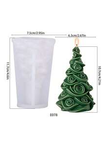 Christmas Tree Series Cedar Silicone Candle Mold DIY Christmas Holiday Fragrance Plaster Mold Decor - White - View 4