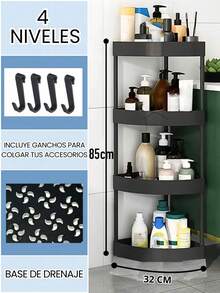 Estante Esquinero Triangular con Ruedas – Disponible en 2, 3 y 4 Niveles, Solo Modelos de 3 y 4 Pisos con Ruedas Móviles, Ideal para Esquinas y Espacios Reducidos – Organizador Multifuncional de Almacenamiento Inteligente