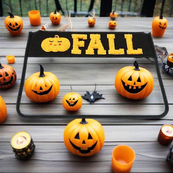 1 pezzo Borsa trucco soffice per regalo di Ognissanti, borsetta trasparente per cosmetici e articoli da toeletta con toppe in tessuto a tema zucca e fantasma d'autunno, leggera organizer da viaggio per Ognissanti