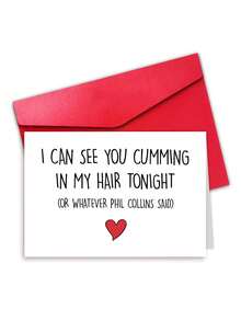 1pc Valentine's Day Card With Envelope - Funny & Sexy Naughty Greeting Card For Husband, Boyfriend, Fiance - Blank Inside For Anniversary, Birthday Or Valentine's Gift