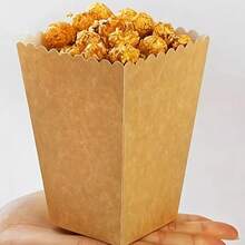 100/50/40/30/25/20/10/5pcs Brown Kraft Paper Popcorn Box, Fries Box, Candy Box, Suitable For Movie Theater, Mall, Party, Christmas - Nhiều màu - Xem 1
