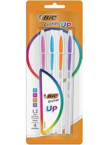 Bolígrafo Cristal UP Punto Grueso Escritura Suave y Fluida Surtido de Colores Piezas + 1 Gratis