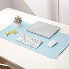 1 pieza Alfombrilla de escritorio de oficina grande de doble cara, de piel de PU impermeable, para ratón, teclado y accesorios de computadora