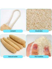 1 件天然去角质丝瓜络海绵，长丝瓜络身体磨砂膏，配有耐用绳柄，可重复使用的泡沫背部磨砂巾，用于按摩和深层清洁，去角质身体磨砂膏，符合人体工程学的设计，高品质去角质，自我护理程序，护肤配件，温和去角质，自我护理爱好者 - 黃色 - 查看 5