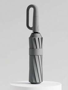 Automatic Folding Umbrella With UPF 50+ Sun Protection - Buckle Ring And Portable For Travel - 灰色 - 查看 2