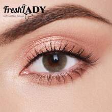 FRESH LADY زوج من العدسات اللاصقة الجمالية للعيون باللون الأخضر الليموني، عدسات ماكياج للحدقة، للارتداء اليومي، المواعدة، العمل، الاستخدام السنوي، 14.2 مم - بني - مشاهدة 8