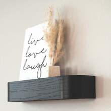 Kazai Fyndig Minimalist Wall-Mounted Key Holder With Wooden Shelf, 6 Hooks, Oak & Black