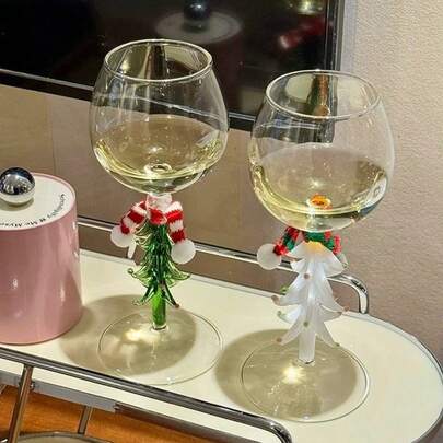 1 pezzo Bicchieri in vetro a forma di albero di Natale stile Ins, bicchieri in vetro per atmosfera natalizia, bicchieri per raduni familiari durante le feste, ottimo regalo per Natale