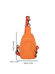 Túi đeo ngực/túi đựng điện thoại mini bằng nylon màu cam dành cho thể thao. - trái cam - Xem 3