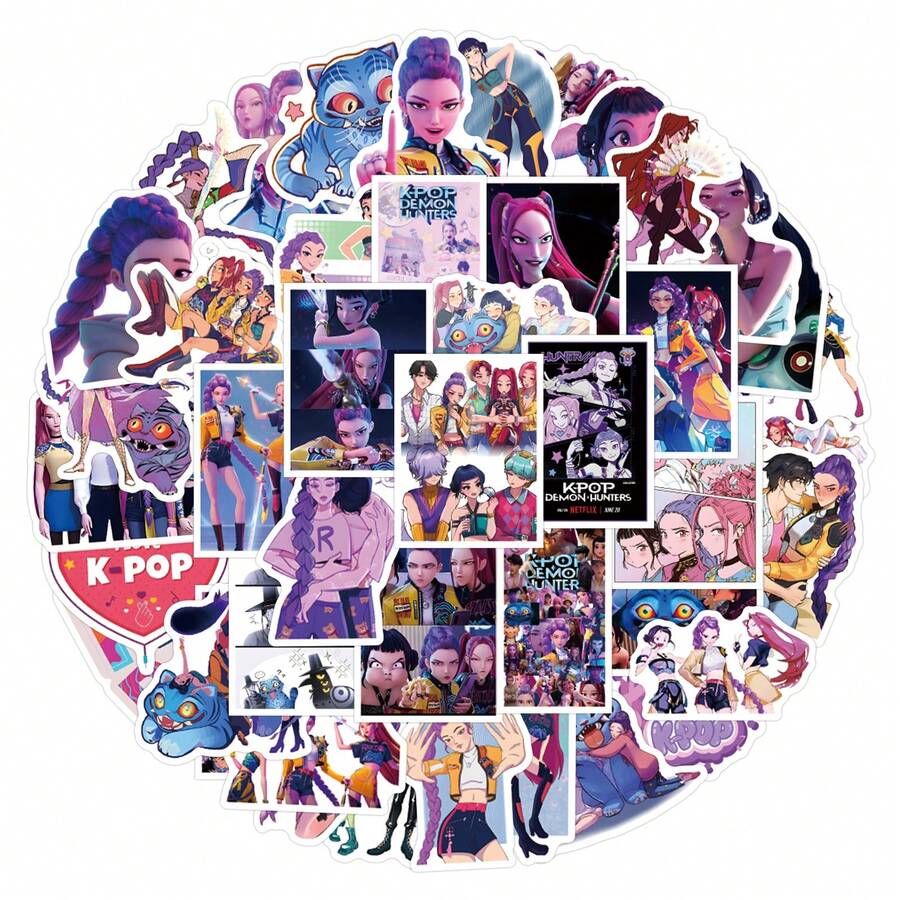 55 قطعة/مجموعة ملصقات أنمي لقتلة الشياطين، ملصقات DIY لقتلة الشياطين والنمور، ملصقات مقاومة للماء للألبوم الفني والهاتف والأمتعة