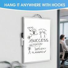 MaxGear Small White Board Dry Erase Board For Wall, Golden Aluminum Alloy Frame 16"X12" Hanging Whiteboard, Portable Double-Sided Magnetic Whiteboard For Students, Planning, Drawing, Memo - ColorD - 查看 7