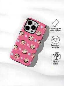 Paul Frank Licensed Authentic 2-In-1 Phone Case, Full Body Protective Shockproof Camera Cover, Design Compatible With Iphone 13/14/15/16 Pro Max - Multicolor - View 2