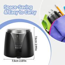 Eagle Electric Pencil Sharpener, Portable Pencil Sharpener, Blade To Fast Sharpen, Reusable And Replaceable Blade, Suitable For Home And Office Use, Black/Pink/Blue - Black - View 2