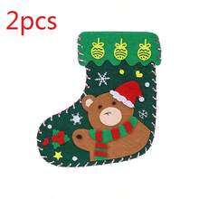 2 Stücke Weihnachtsdekoration - Weihnachtsmann Mini Socken, Weihnachtsbaum Hängedekoration, Weihnachtsstrumpf Geschenktüten, Weihnachtstüten, Frohes Neues Jahr 2025 - Verschiedenfarbig - Übersicht 19