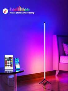 1 Piece LED Colorful Tube Romantic Ambient Light APP Dimming Rgb Floor Lamp With Remote Control Send USB Cable Suitable For Home Party Holiday Decoration