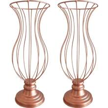 2 Vases With 45cm Frame And Jars For Luxury Decoration, Wedding Party - 玫瑰金 - 查看 1