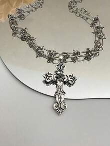 1PC Gothic Pendants Necklace For Men Couple Kpop Punk Chain Necklaces Long Korean Fashion Y2K Jewelry On The Neck Gift - 吊墜項鍊 - 查看 6