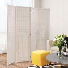 Bamboo Room Divider - 4 Panel Folding Privacy Screen, 72 X 17.7 - Ideal Room Partition & Divider For Living Room, Bedroom, Study (Natural, 4 Panel) - 自然的 - 查看 1