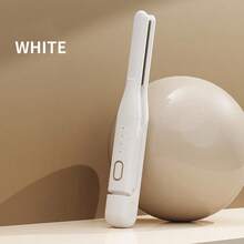 Cordless Mini Hair Iron 2-Way Straight & Curl 13mm Plate Negative Ion 4-Level Temperature Adjustment Lightweight Portable With Storage Pouch Unisex For Bangs And Travel - White - View 13