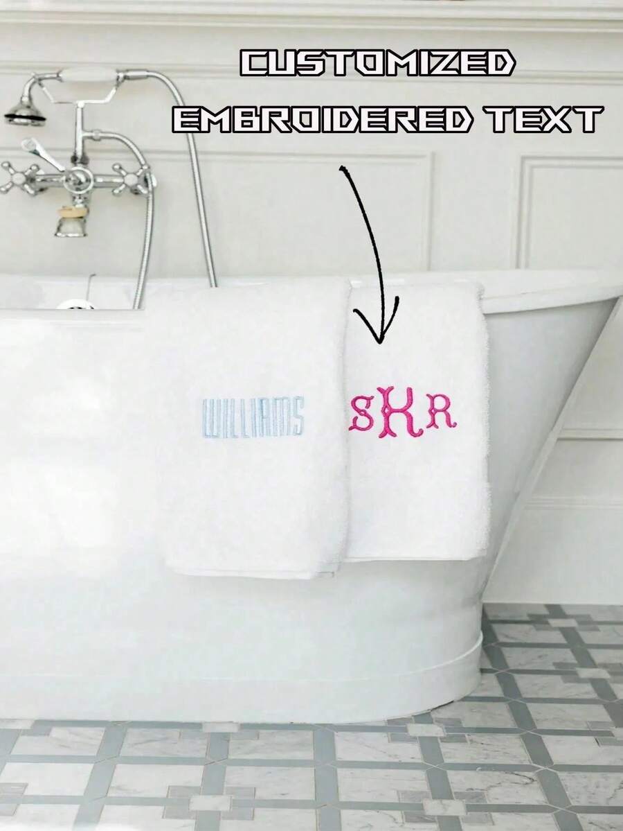 1pc Customized Quick-Dry Towel, Comfortable Bathroom Towel, Fashionable Pool Towel, Hotel Towel, Beach Towel, Customized Name, Beach Accessories, Essential For Mother's Day, Birthday, Day, Father's Day, Graduation, Wedding, Housewarming, Bathroom, Living Room, Bedroom, Home Home Bathroom Decor Summer Beach Essentials Back To School Shower Towels For Beauty Salon, Hotel Sports, Home Essentials, Towel, Skin Care - Multicolor - View 1