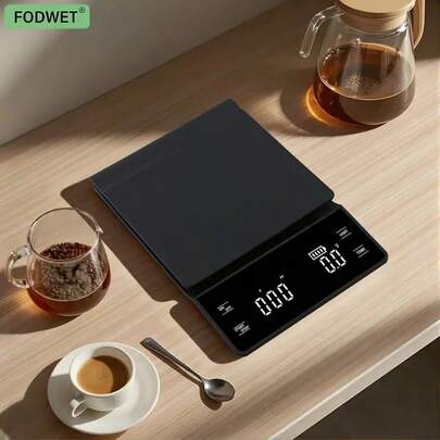 3kg/0.1g Electronic Coffee Scale With Timer, Auto Timing, Tare & Unit Conversion, Backlit LCD Display, Non-Slip Pad, Suitable For Pour Over & Espresso, Powered By 3*AAA Batteries (Not Included)