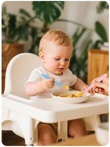 KUNT 1/2pcs Colorful Baby Smiling Face Silicone Feeding Spoon, Soft Tip Training Spoon With Long Handle - Multicolor - View 9