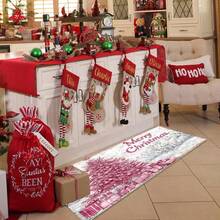 Pink Christmas Tree Microfiber Doormat - Quick-Dry, Non-Slip, Machine Washable, Waterproof & Stain Resistant - Perfect For Kitchen, Bathroom, Holiday Decor & Gifts - Multicolor - View 9