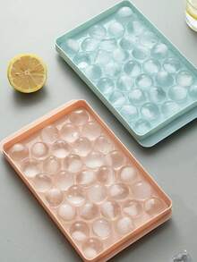 1 件 33 腔蓝色冰球制作模具带盖，冰箱冰块托盘，用于鸡尾酒饮料冷冻球 - 彩色 - 查看 5