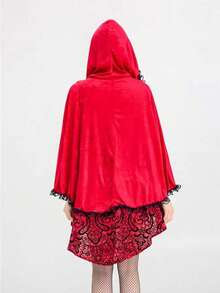 1 chiếc khăn choàng hóa trang Halloween dành cho nữ, áo choàng trùm đầu thêu ren hình cô bé quàng khăn đỏ, tiệc Giáng sinh Carnival, đạo cụ biểu diễn lễ hội - Nhiều màu - Xem 8